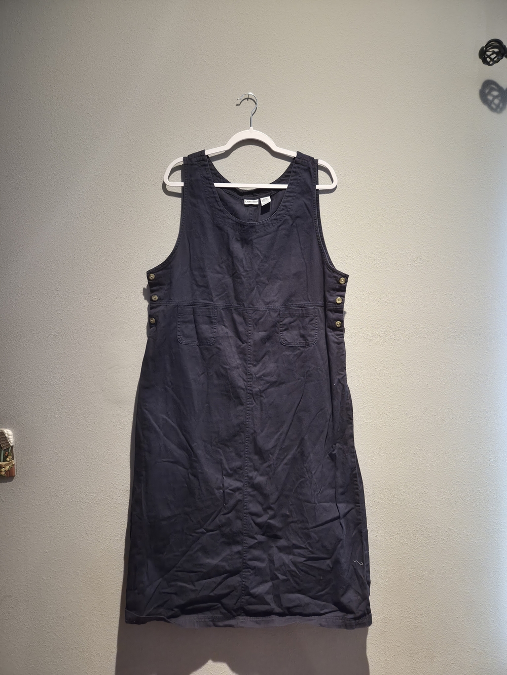 Cabin Creek Navy Button-Detail Sleeveless Shift Dress